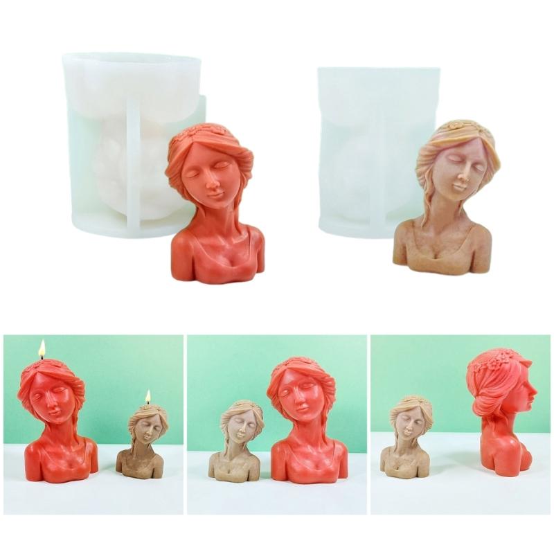 Elegant Portrait Resin Epoxy Molds Beautiful Girls Shape Figurines Decoration Creating Silicone Mold for Craft Project