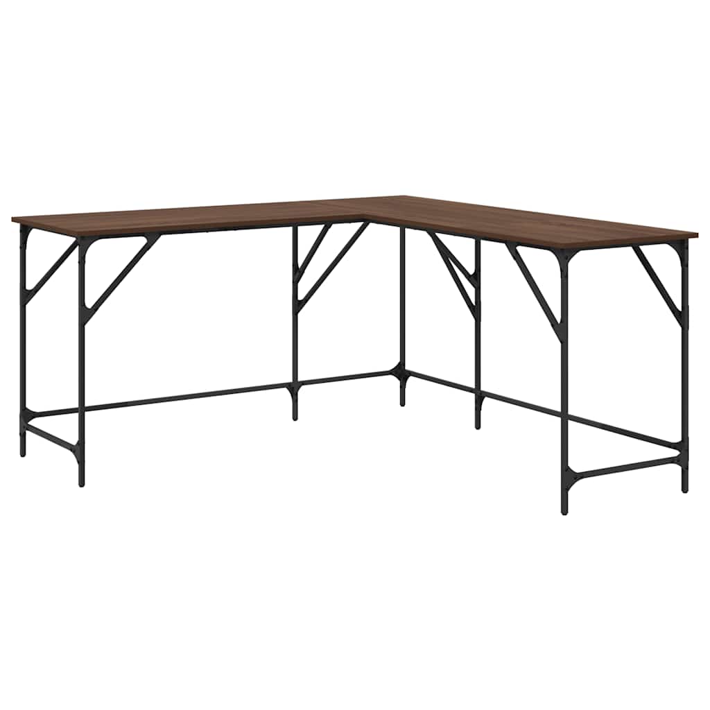 Desk Brown Oak Effect 149 x 149 x 75 cm Particleboard