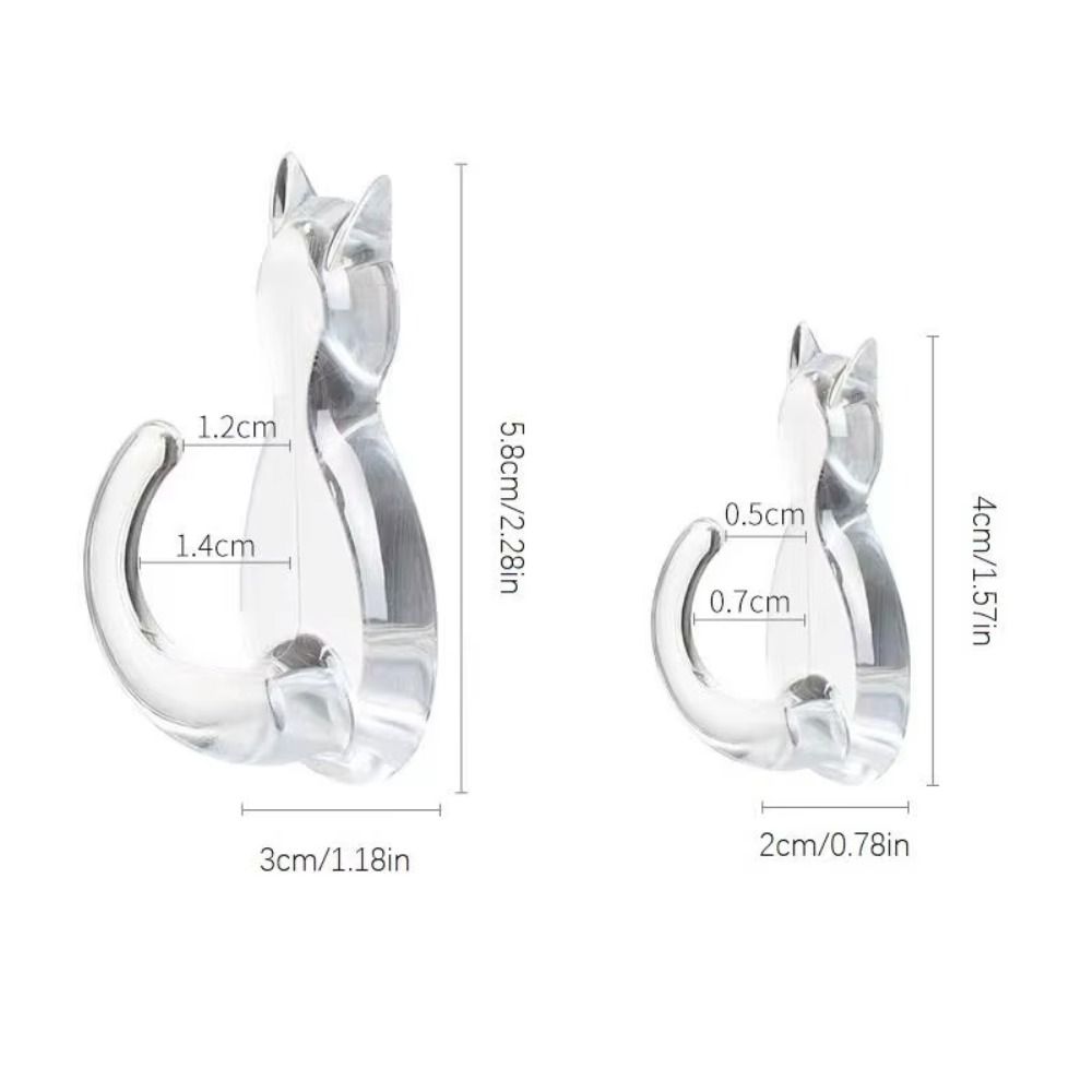 5Pcs Waterproof Wall Hook No-Drilling Towels Rack Multifunctional Cartoon Cat Hooks  Space Saving