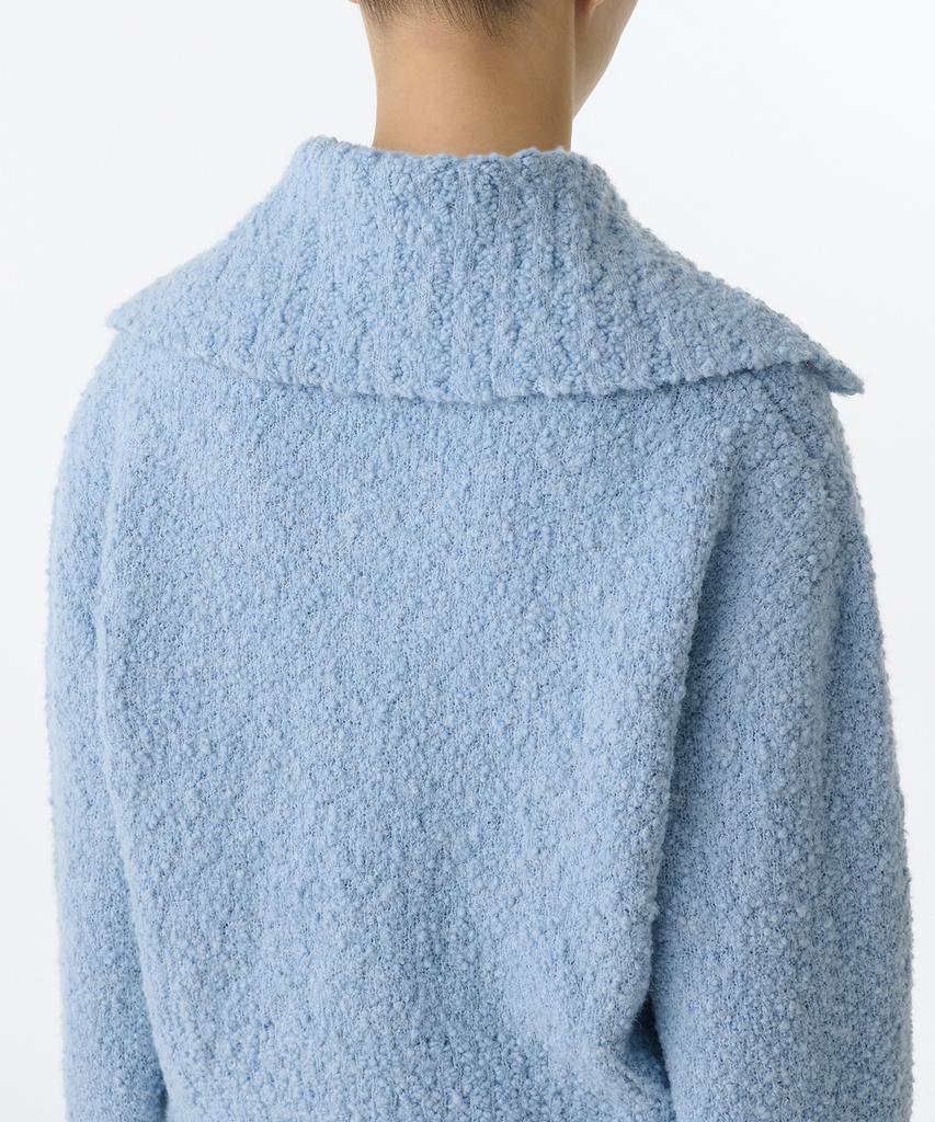 Musinsa Standard Woman Bubble Yarn Collared Cardigan [Light Blue]