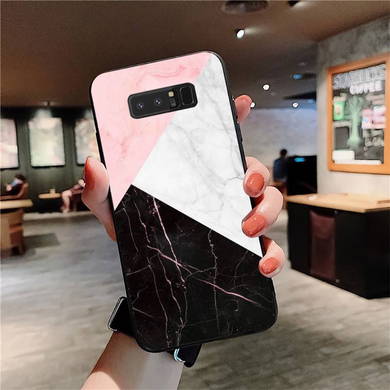 YNDFCNB Art Biały Czarny Różowy marmur Etui na telefon dla Samsung Note 3 4 5 7 8 9 10 20 pro lite ultra Oppo A9 2020