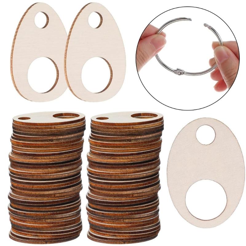 100Pcs Wooden Thread Spools With 2 Loose Rings For Embroidery And Crafting Storage Solution