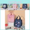 Cute Cartoon Bear Lunch Bag Insulated Lunch Tote Canvas Bento Box Bag For Students