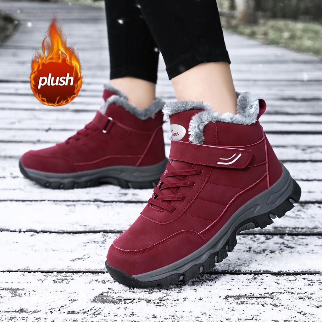 TUINANLE Women's Soft Bottom Non-Slip Velvety Winter Boots - Warm Old Beijing Style Snow Boots Men Cotton Shoes