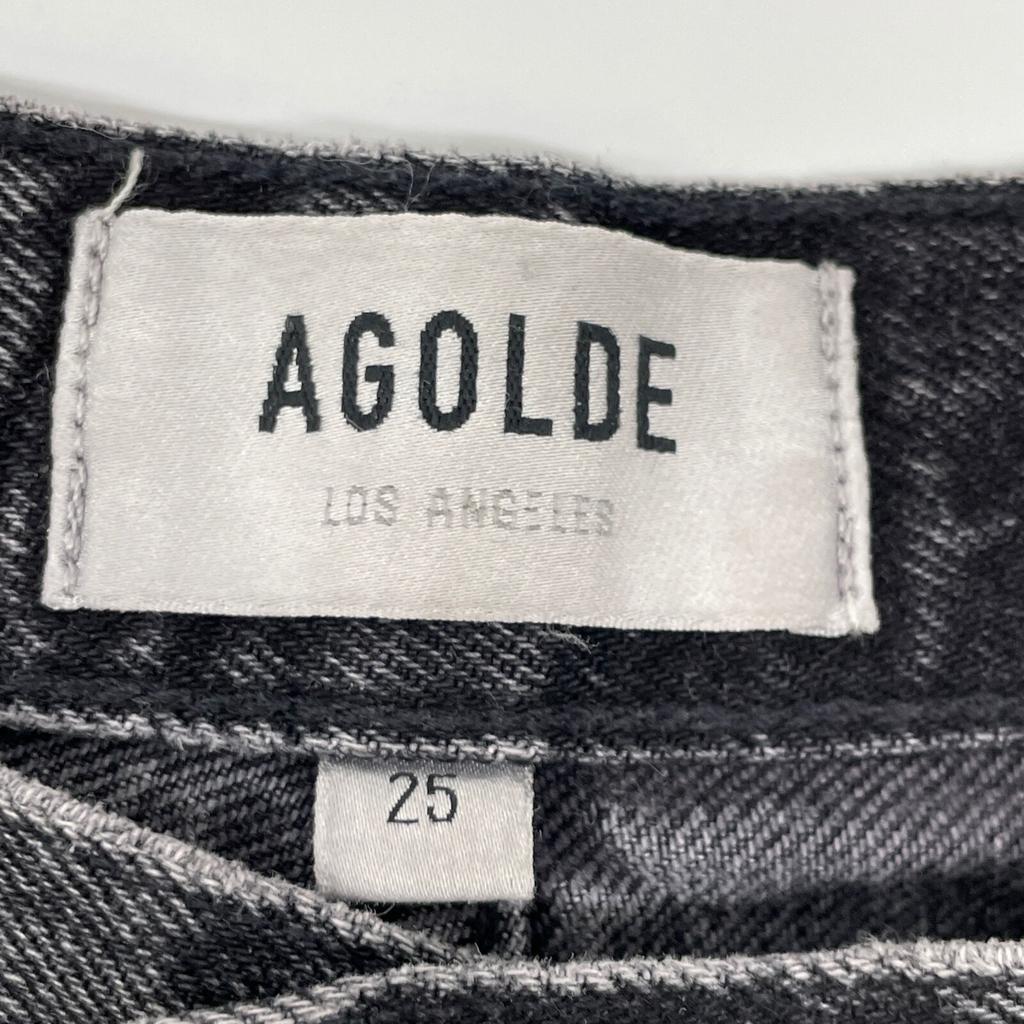 AGOLDE A9087-1346 Black Cotton LOW SLUNG BAGGY Button Fly Wide Baggy Denim Pants Bottoms 25 blackUsed
