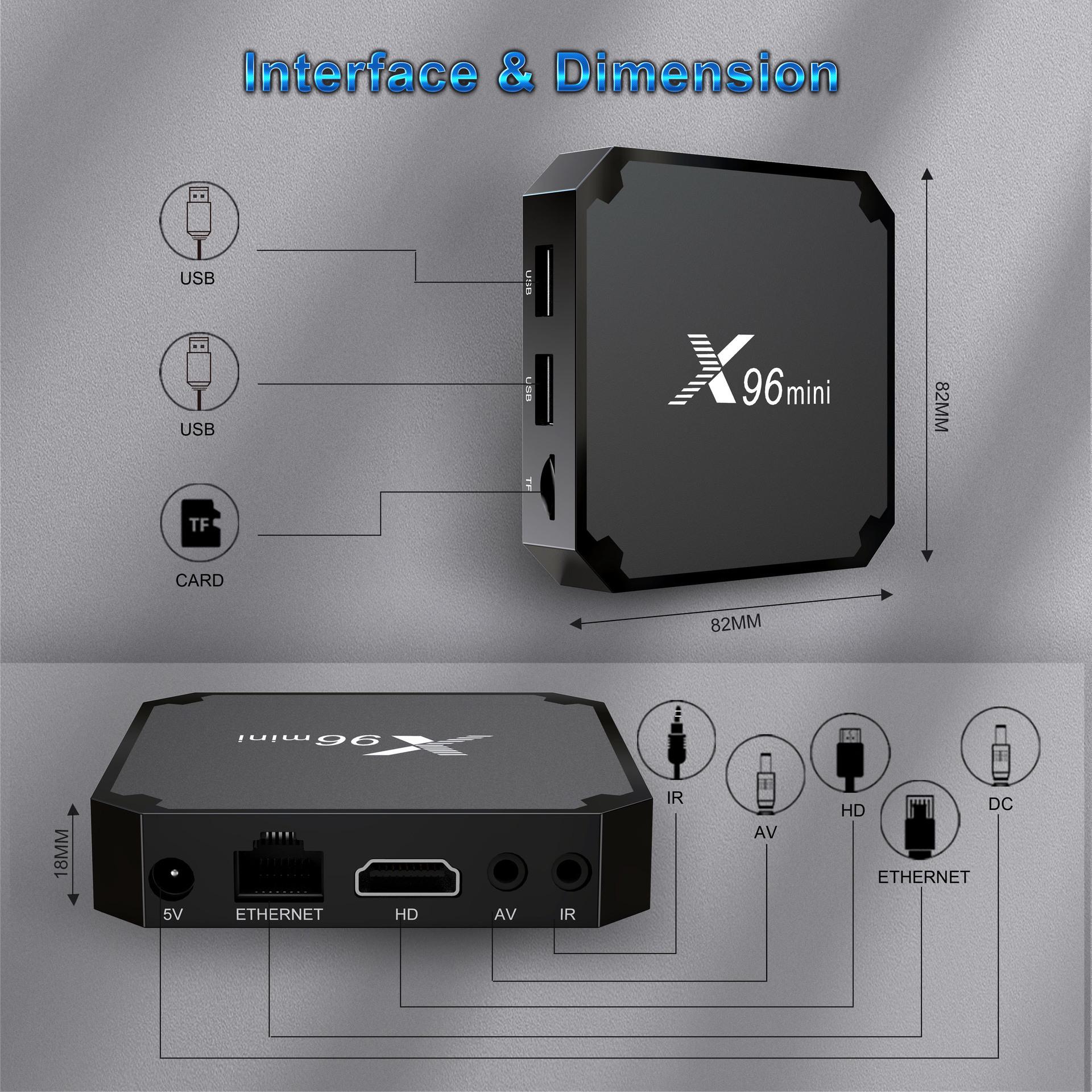 

X96Mini Android TV Box: Universal Network Media Player 1GB RAM + 8GB Storage