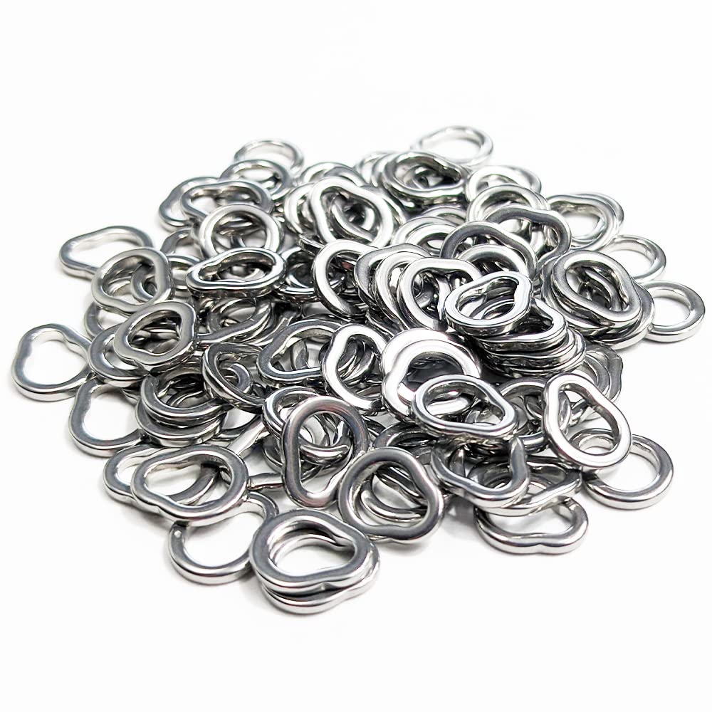 

Bellflower Solid for and Welding Five-Layered Rings, Gourd-Shaped, Fishing, Jigging, (200 Rings, Small)