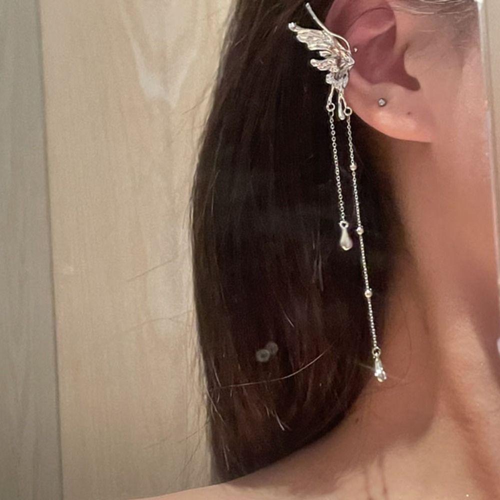 Female Jewelry Fairy Butterfly Earrings Fashion Jewelry Hanging Earrings New Elf Ear Cuff  Gift