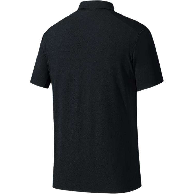 Anta Comfortable Casual Simple Quick-Dry Solid Color Versatile Short Sleeve Polo Shirt Men Tops Basic-Black 152520120-2