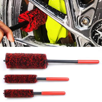 Escova de detalhamento de rodas de automóveis, lã dobrável para rodas, ferramentas de limpeza de automóveis para lavagem de pneus de aros de carro, limpeza fácil de áreas de difícil acesso