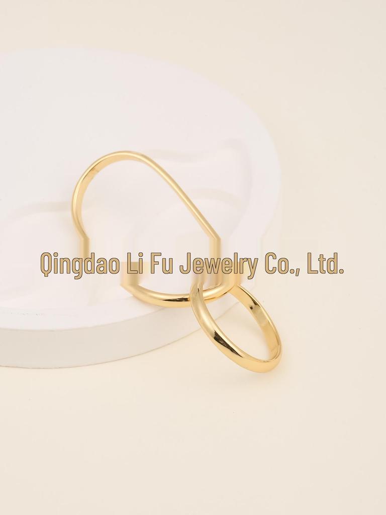 3-Finger Double Ring: Cross-Border Niche Metal with Irregular Smooth Surface