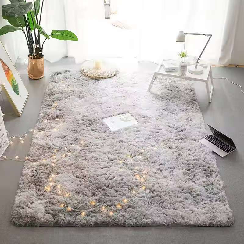 Tie-Dyed Fluffy Carpets For Living Room Decor Bedside Rug Warm Plush Floor Mats Children'S Room Play Mats Furry Carpet