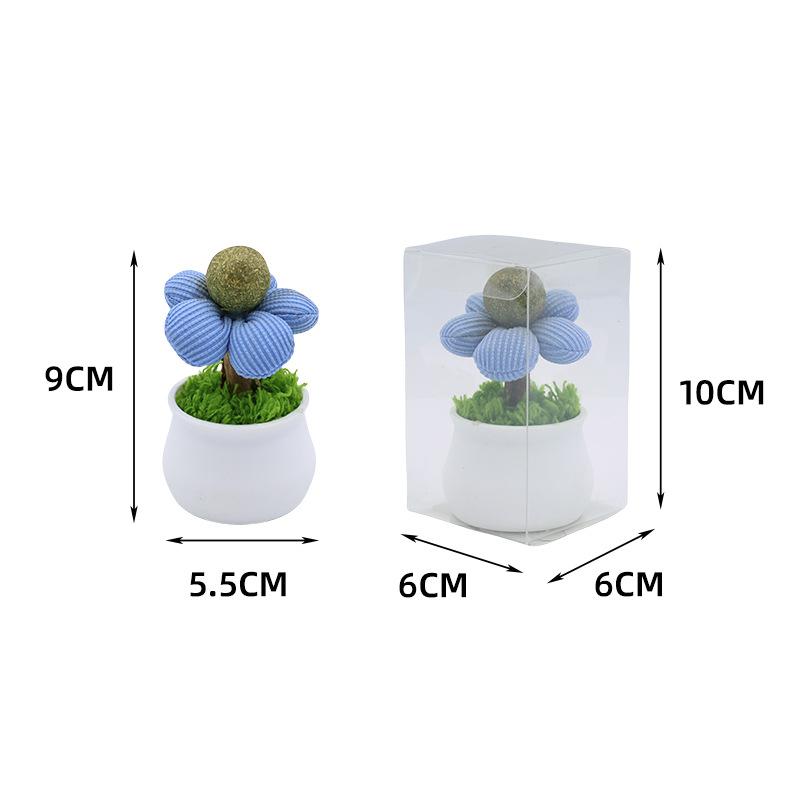 Catnip Balls, Cat Gnawing Toys, Cute Flowerpot Cat Toys, Wooden Tianliao Teething Sticks, Self-entertaining and Boring Toys for Kittens