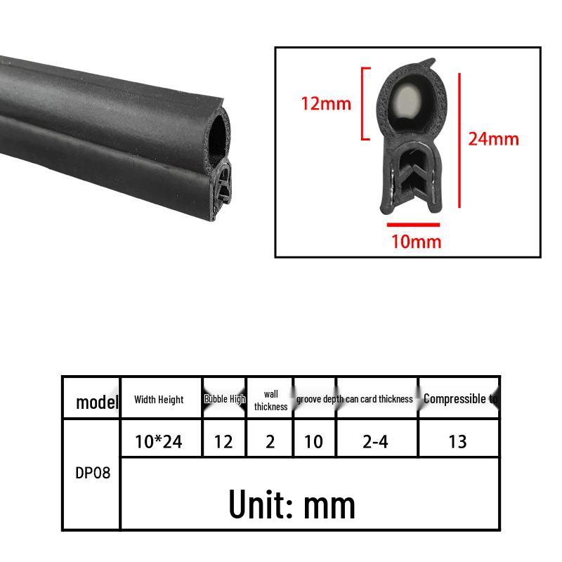 High-Temperature Resistant U-Shaped Rubber Sealing Strip for Dustproofing Electrical Cabinets and Car Doors