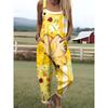 Womens Sleeveless Jumpsuit With Vintage Print Loose Fit Streetwear Style 2026