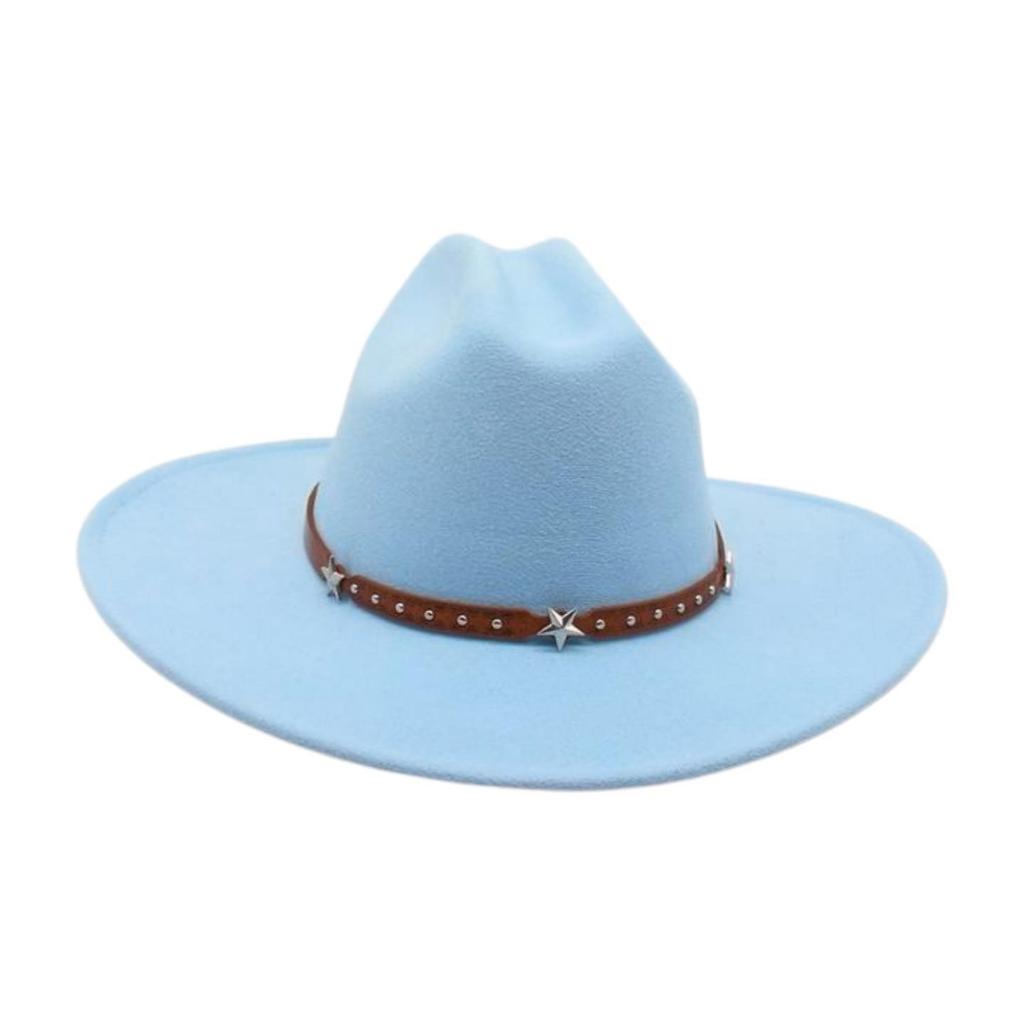 Jazz Hat Lady Fried Street Concave Shape Internet Celebrity Top Hat New British Style Wide Brim Woolen Fashion Simple Cowboy Hat