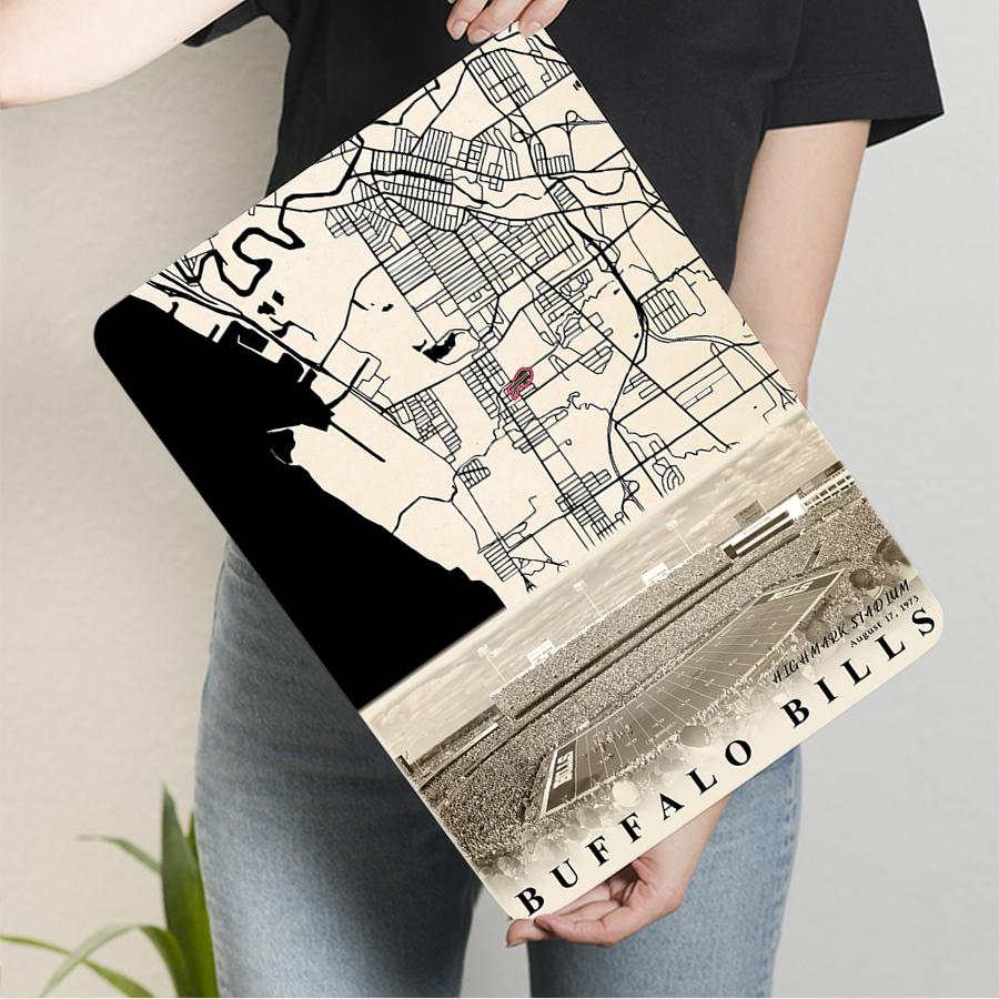 Buffalo Bills Highmark Stadium Vintage Map Metal Wall Art American Football Team Decor for Fans