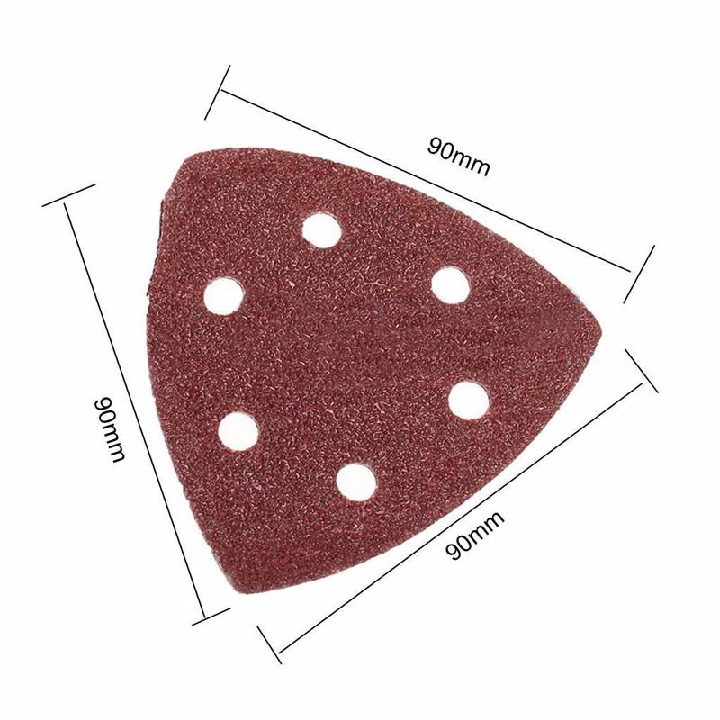 10pcs 90mm Detail Sanding Sheets Triangle Sander Pads Set 40 60 80 100 120Grit