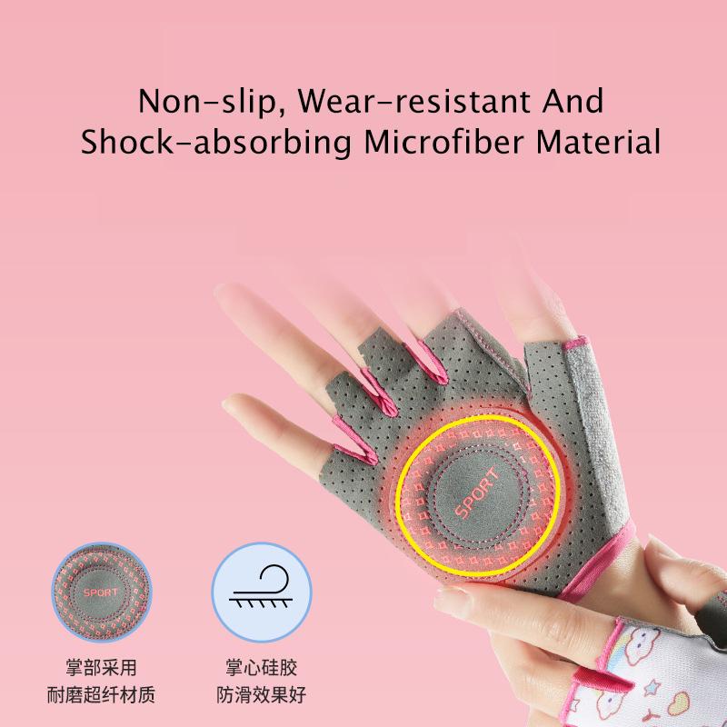 Children's Sports Fingerless Gloves Bicycle Boy Girl Cycling Anti-Wear Kids Roller Skating Training Exercise Protection Gloves