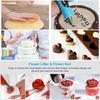 420 Piece Cake Decorating Supplies Set DIY Baking Tools Including Turntable Piping Spout Spatula All Stainless Steel