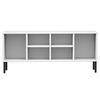350996 vidaXL Étagère à chaussures pieds en métal Blanc 106x35x45cm Bois OSLO