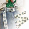 Luxury Trendy Design Nylon Braided Belt Blue Flower Jeans Waistband Casual Canvas Strap