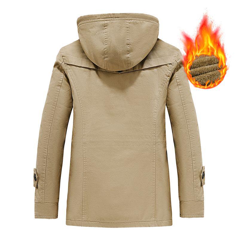 Men's Thickened Pure Cotton Hooded Winter Workwear Coat