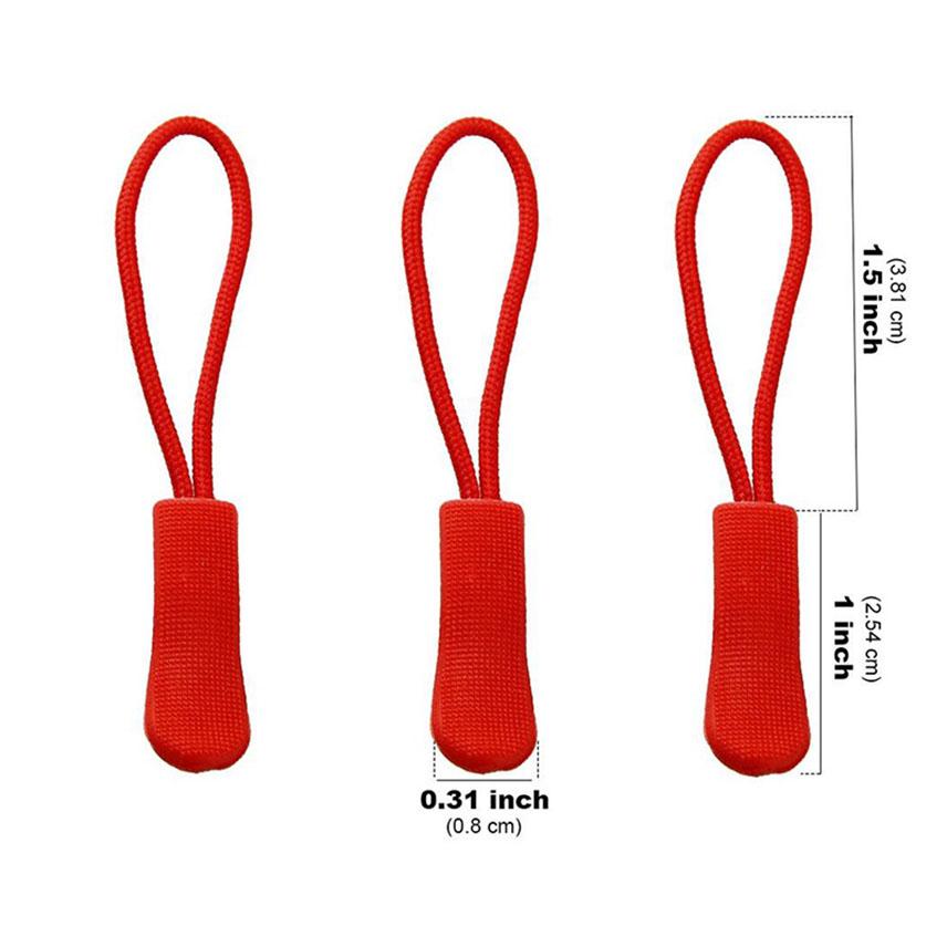 10pcs Zipper Pull Puller Zipper Repair Kit Colored Pull Tabs End Fit Rope Cord Replacement Clip Coat Backpack Zipper Accessories