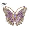 Lightweight Butterfly Pin Brooch Pin, 3D Design with Sparkling Rhinestones, Electroplated Strong Buckle Badge for Coats Shirts Bags Accessories