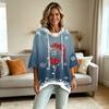 Women's Casual Christmas Printed Hoodie Loose Fit Long Sleeve Pullover Top