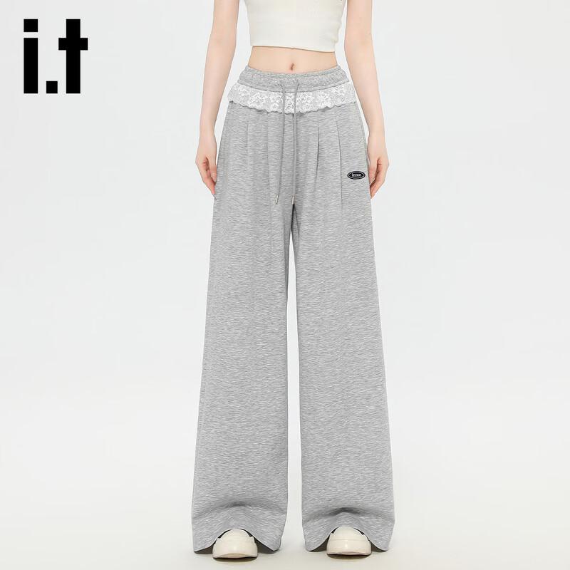 Izzue It Women's Lace-Trim Drawstring Wide-Leg Casual Pants