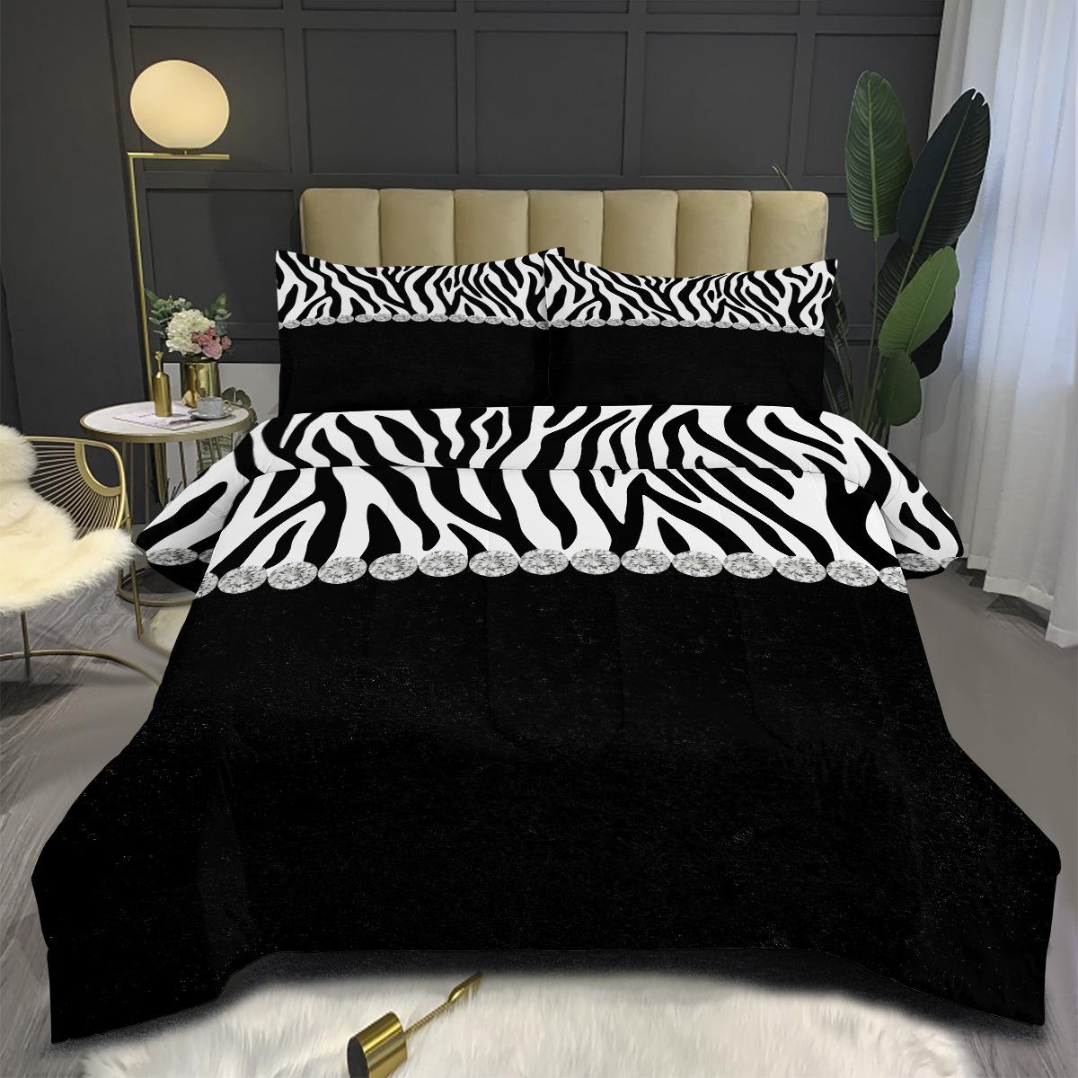 Zebra Print Style Fat Quilt Printed Quilt Cover 140*200cm