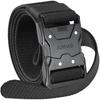JUKMO Men's Quick Release Tactical Military Belt, Black (Size M - Waist Length 91cm-105cm (Total Length 125cm))