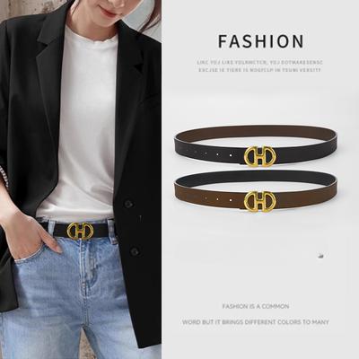 Women's New Belt Simple and Fashionable Versatile Skirt and Decorative Dress Versatile Smooth Buckle Thin Belt