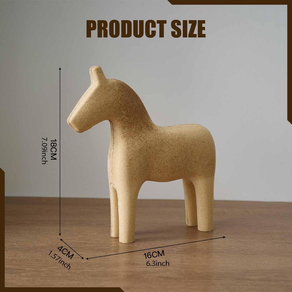 DIY Painting Wooden Horse Figure Unfinished Animal Ornament Craft Sculpture for Living Room Party