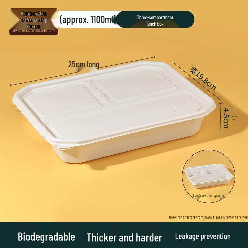 Eco-friendly Degradable Divided Meal Boxes