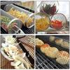 Round Barbecue Basket Stainless Steel Rolling Barbecue Basket Portable Round Outdoor Camping Barbecue Grill Vegetables, Fish