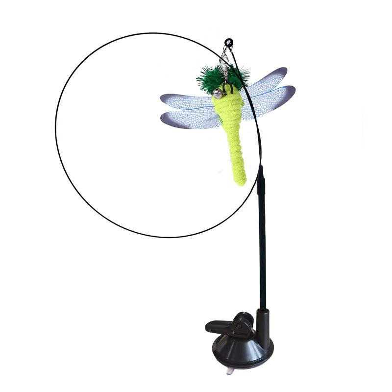 Interactive Cat Toy Handfree Cat Stick Playing Kitten Playing Teaser Wand Toy Suction Cup Bird/Feather Cat Wand Pet Supplies