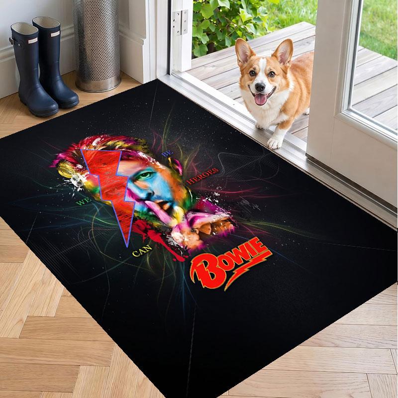 Alfombra de Suelo Suave Patrón David Bowie Alfombra de Área Felpudo Decorativo Para Decoración de Habitación del Hogar
