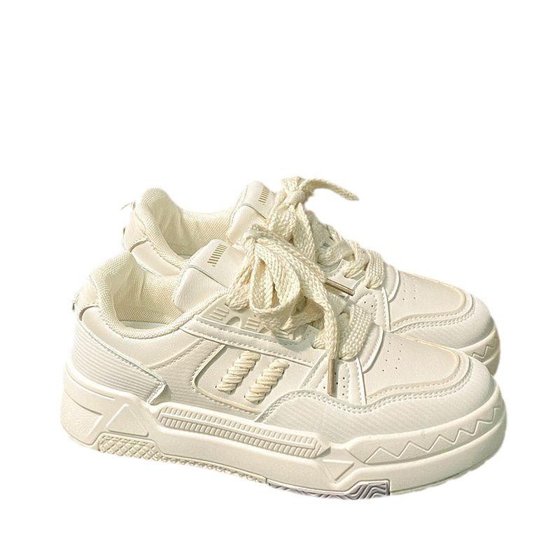 Little white shoes women's shoes 2025 new casual sports shoes platform Korean version of wheat ear board shoes women's tide