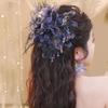Flower Design Plush Hairpin Tassel Pearl Hair Clamps Hairgrips Headwear  Elegant Style