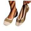 Women's Plus Size Casual Loafers Square Toe Slip On Lightweight Breathable Knit Upper Comfortable Flat Shoes