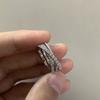 Full of Diamonds, Three Rows of Crossed Rings, Simple and Versatile, Personalized Niche Design, Rings, Light Luxury Temperament, Women