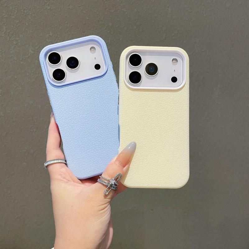 Einfache einfarbige Lychee-Leder-Zwei-in-Eins-Hülle für iPhone 16 Pro Max und Apple 17/14/13