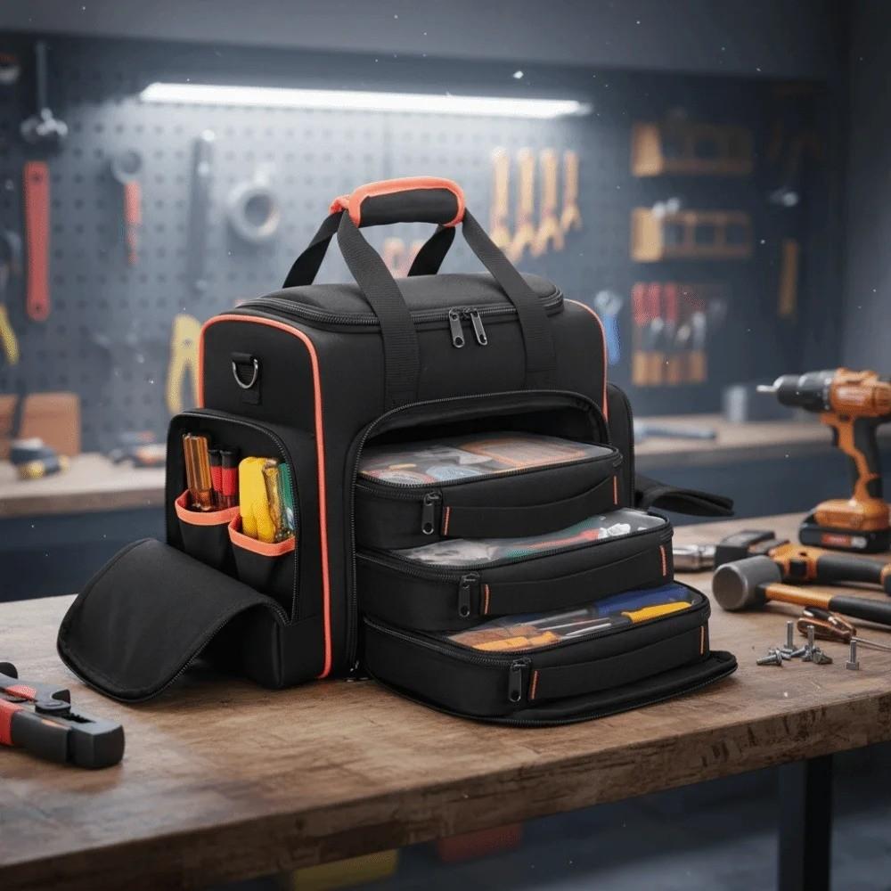 with Shoulder Strap Electrician Tool Bag Heavy Duty Tool Organizer  for Electrician Mechanics