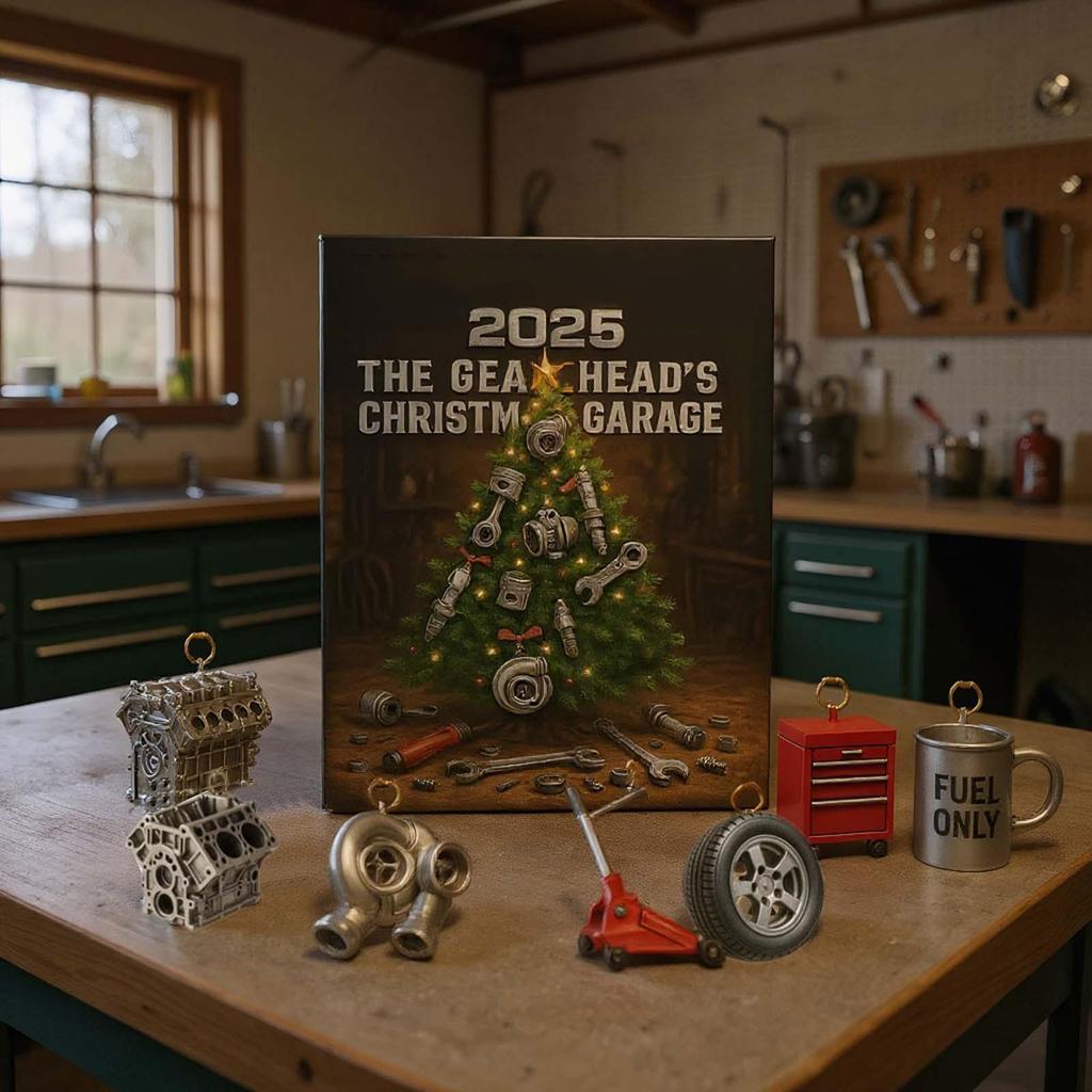 2025 Advent Calendar 2D Garage 24 Days Countdown Pendant Set 24 Days Mini Auto Parts and Tools for Workshop Electricians Men