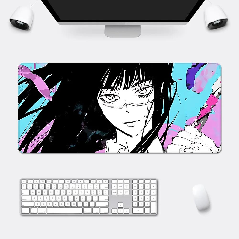 Anime Chainsaw Man Mauspade HD-Druck Computer-Gamer Verriegelungskante Rutschfestes Mauspade XXLxcm Tastatur PC Schreibtischunterlage