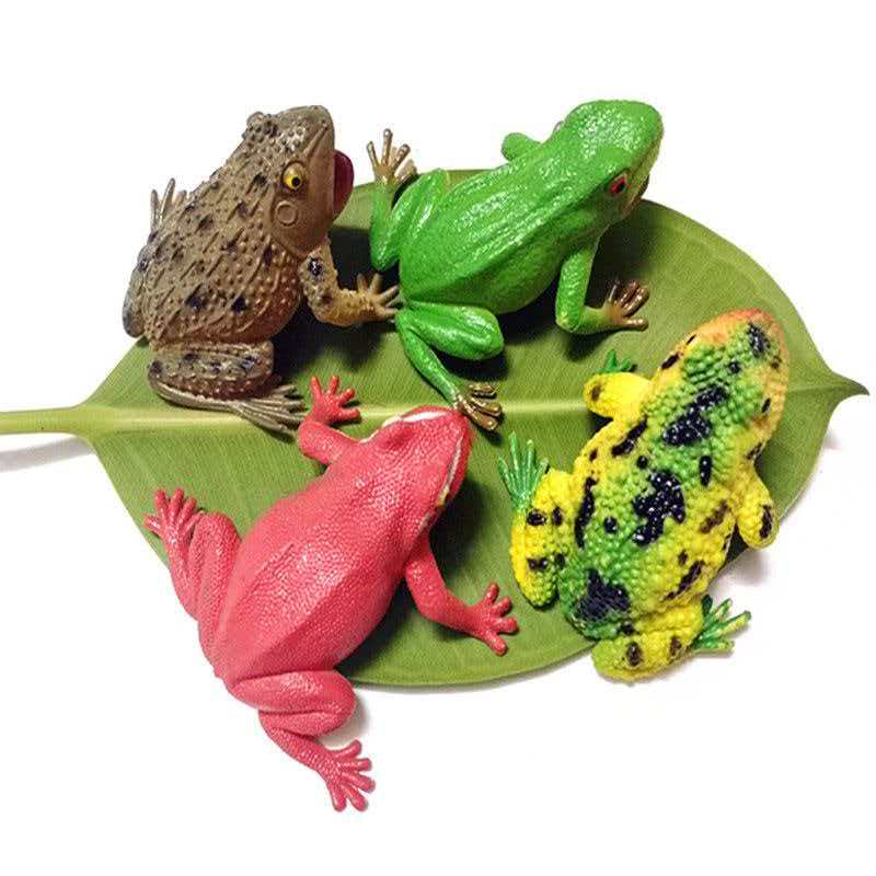 4 Stück Froschspielzeug Quetschgeräusch Realistische Tierfiguren Seltsames Streichzeug Scherzartikel Lustige Neuheit Für Teenager Jungen Mädchen