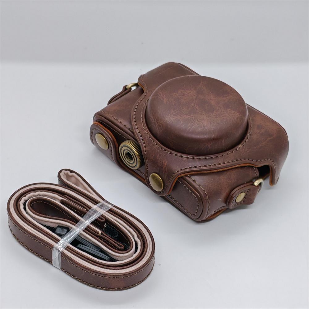 

PU Leather Camera Bag Case For Sony RX100 M7 RX100II RX100 M3 RX100III M4 M5 M6 Shoulder Strap Full Body Protect Cover