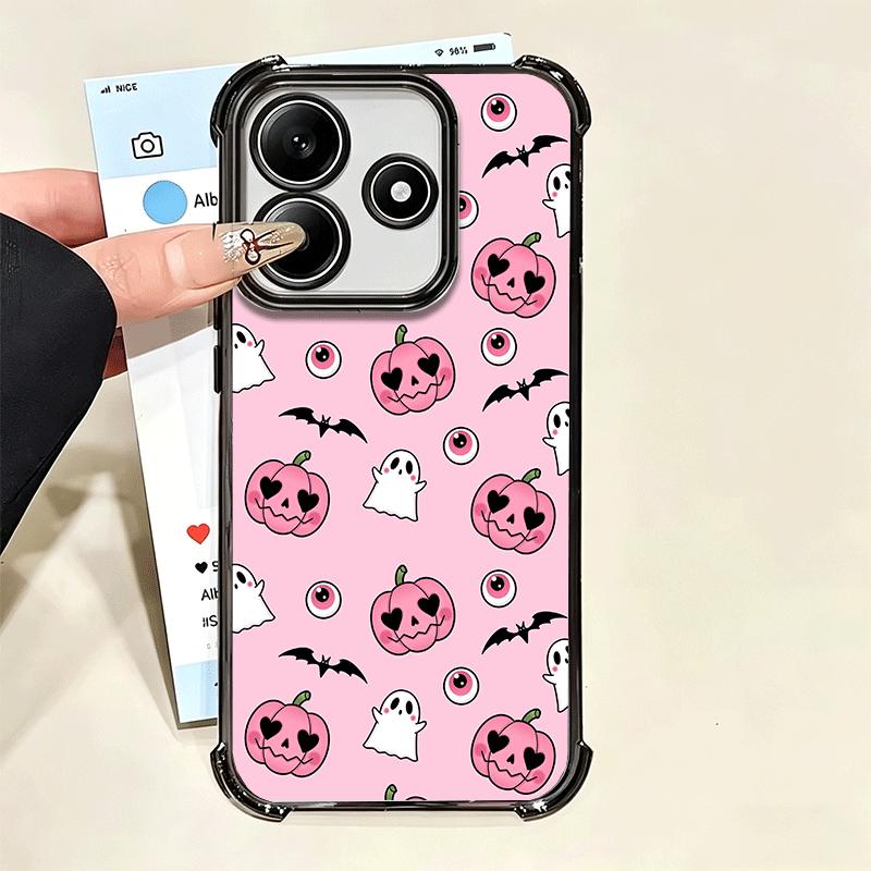Pink Style Skull Witch Plating Phone Case For Xiaomi Poco X5 X6 X7 X8 Pro Max F8 Ultra F7 M8 M7 M5S Redmi 15C 15 14C 13C 13 X3 1